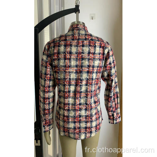 Chemise homme en flanelle à double poche 100% coton